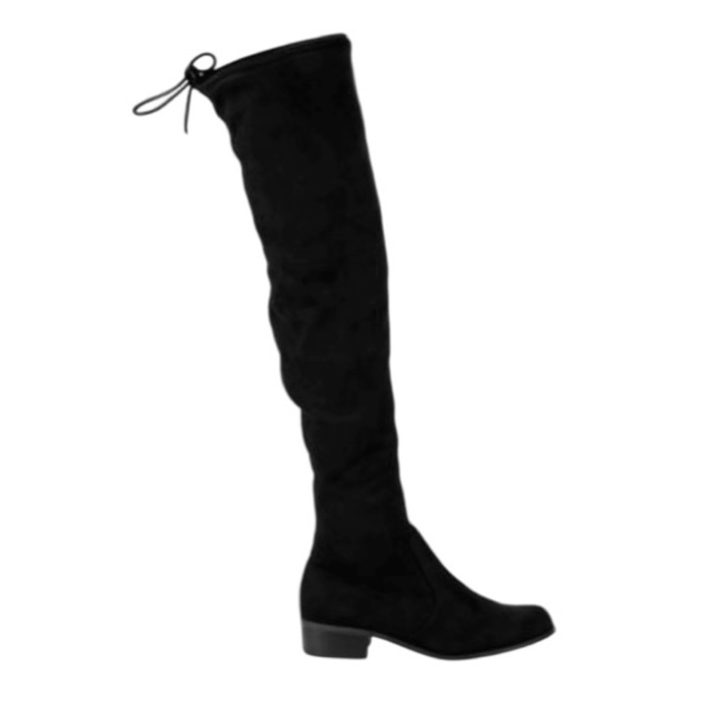 Charles David Black Over-The-Knee Suede-Look Boots